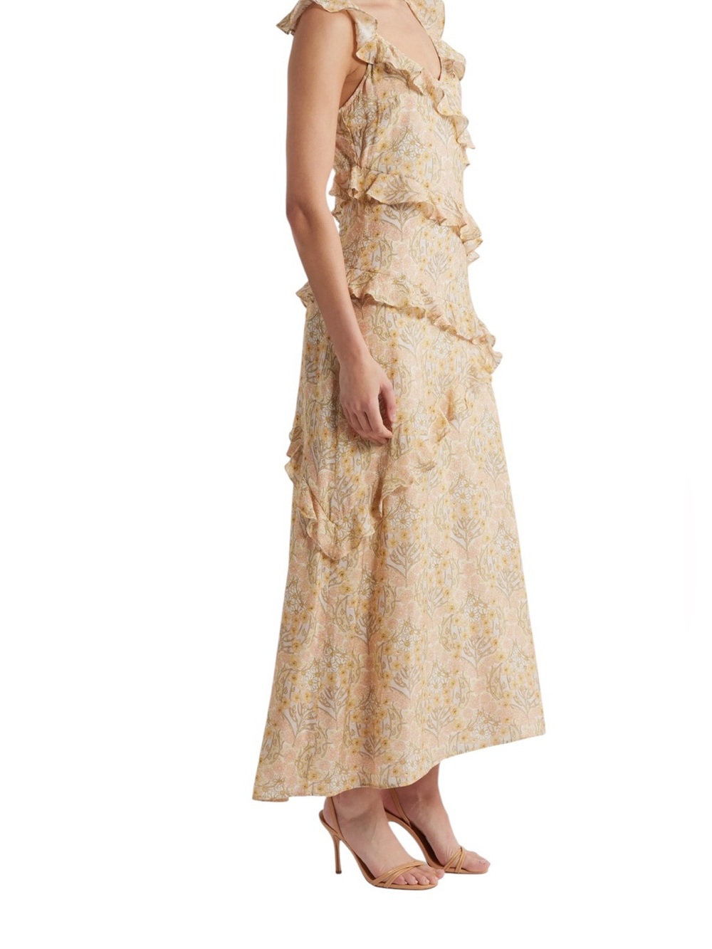 Boho Calabasas Tiered Ruffle Maxi Dress